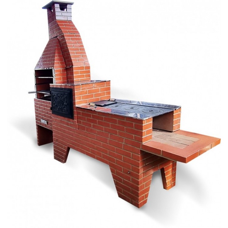 CONJUNTO CHURRASQUEIRA, FORNO E FOGÃO VERMELHO - Imagem: 2